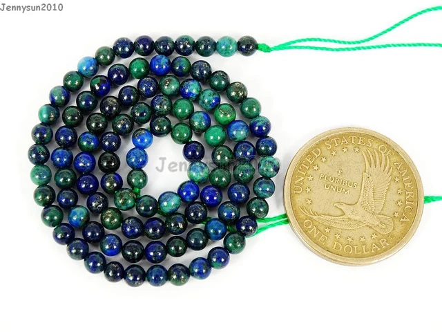 Natural Azurite In Lapis Lazuli Gemstone Round Beads 16'' 4mm 6mm 8mm 10mm 12mm