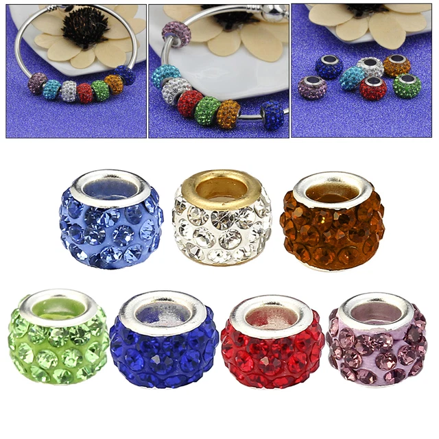 10pcs Strass Perlen Spacer Armband Halskette Schmuck Machen Zubehör 2