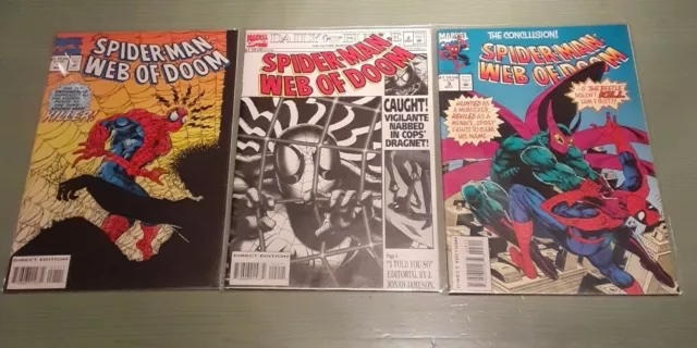 SPIDER MAN WEB OF DOOM 1-2-3 ORIGINALE USA IMBUSTATO - direct edition 1994