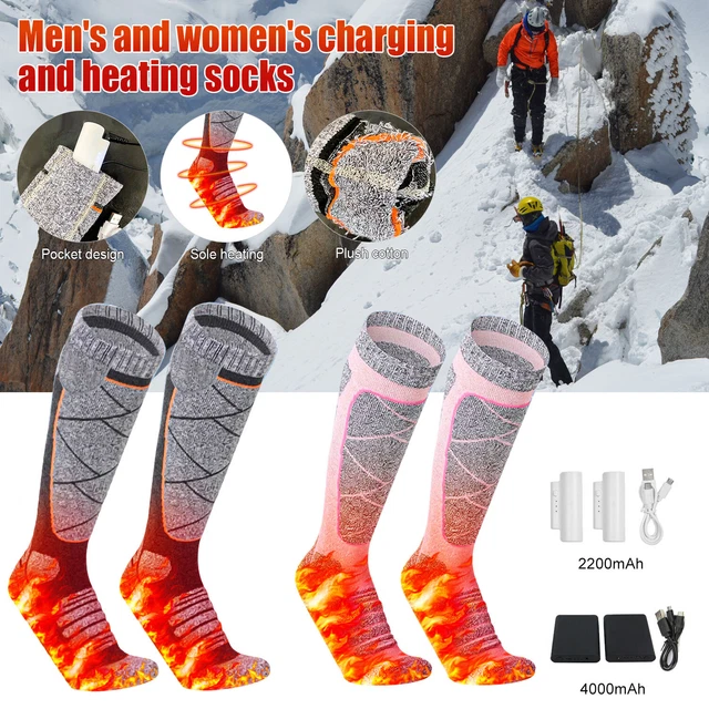 Electric Heated Socks Rechargeable Battery Men Women Winter Foot Warmer 30℃-50℃