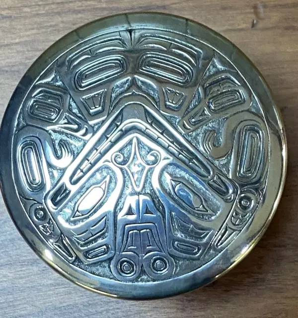Rare Alaska Tlingit Inspired Boma Canada Fine Pewter Trinket Box