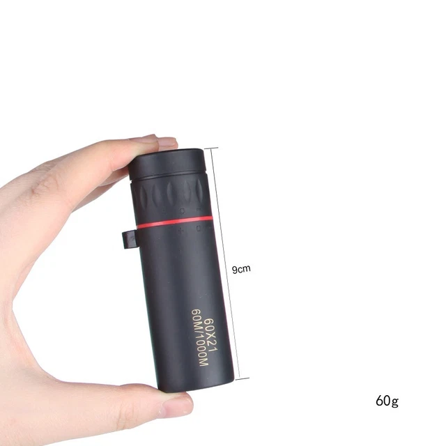 Mini monocular compacto de una sola mano para óptica deportiva y de viaje 60x21 HD