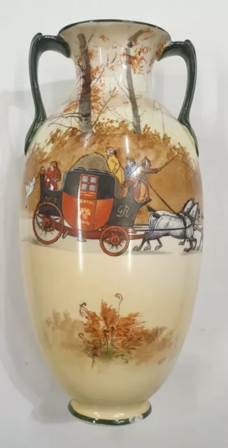 ROYAL DOULTON: Antique Series Ware 'Coaching Days' 8" Vase E3804 As seen