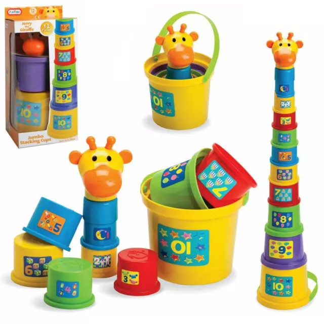 Giraffe Stacking Nesting Shape Sorting Cups Blocks Baby Toddler Toy Activity Fun