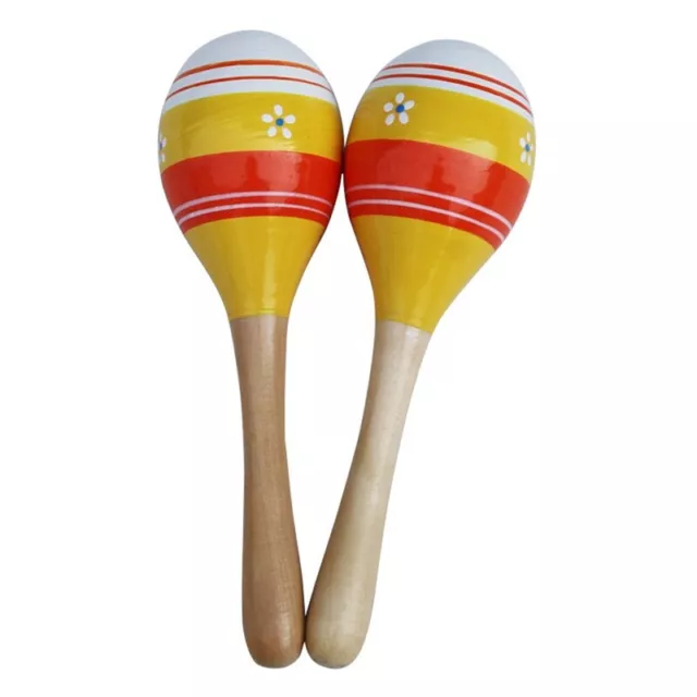 Maracas Hand Percussion Rattles, Wooden Rumba Shaker Musical Instrument for7221