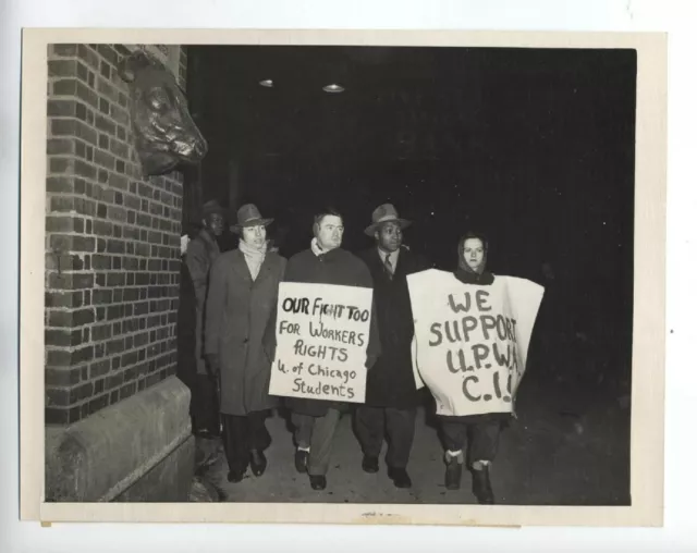 1946 University Of Chicago Vintage Original Photo  Students Strike Living Wages