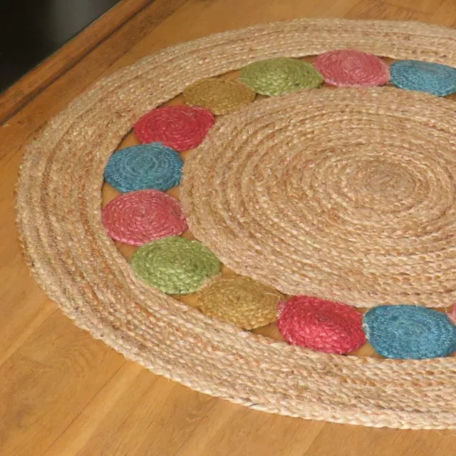 Natural Fiber Jute Area Rug Vintage Reversible Handmade Charm Jute Rug 3