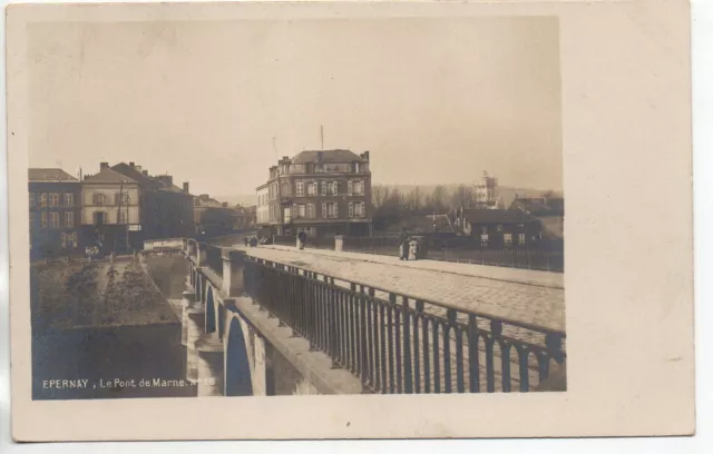 EPERNAY - Marne - CPA 51 - carte photo. P. AUBRY le pont de la Marne 2