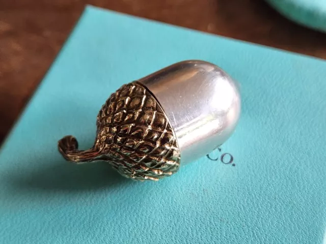 Authentic Vintage Tiffany & Co. Sterling Silver Acorn Pill Box Holder