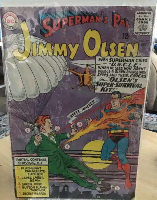 Supermans Pal Jimmy Olsen, Lot of 7 comics, Pub. 1966+, good condition, boarded