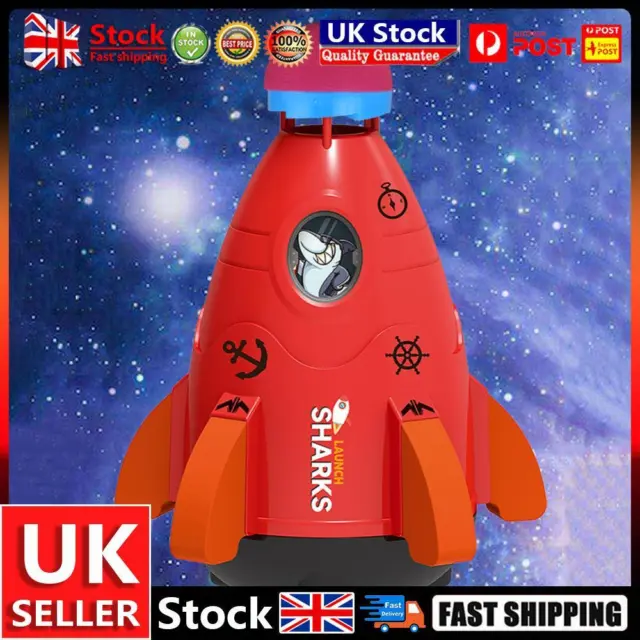 Space Rocket Sprinklers Rotating Water Powered Launcher Summer Fun Toys (Red) UK