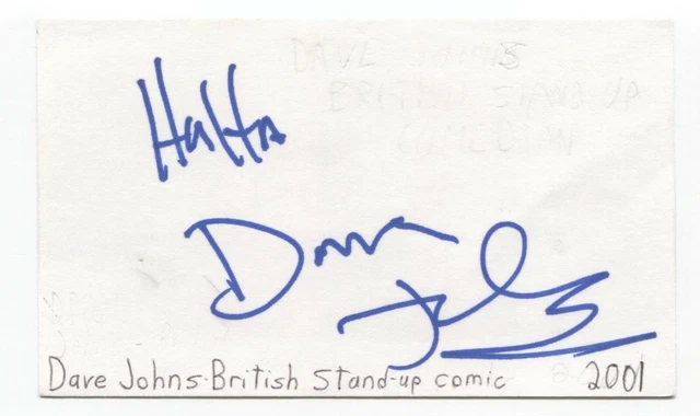 Dave Johns Signed 3x5 Index Card Autographed Comedian Actor I, Daniel Blake