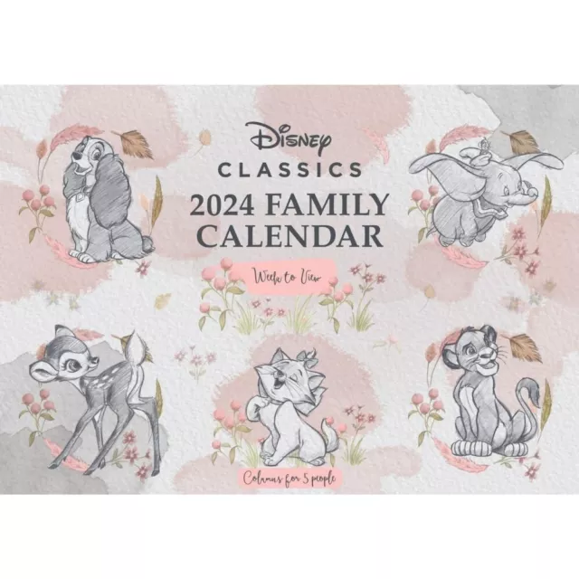 2024 FAMILY CALENDAR Disney Classics Heritage A4 Wall Family Organiser