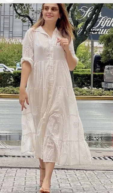 Shirt Dress Zara Embroidered Dress White ZARA EMBROIDERED SHIRT