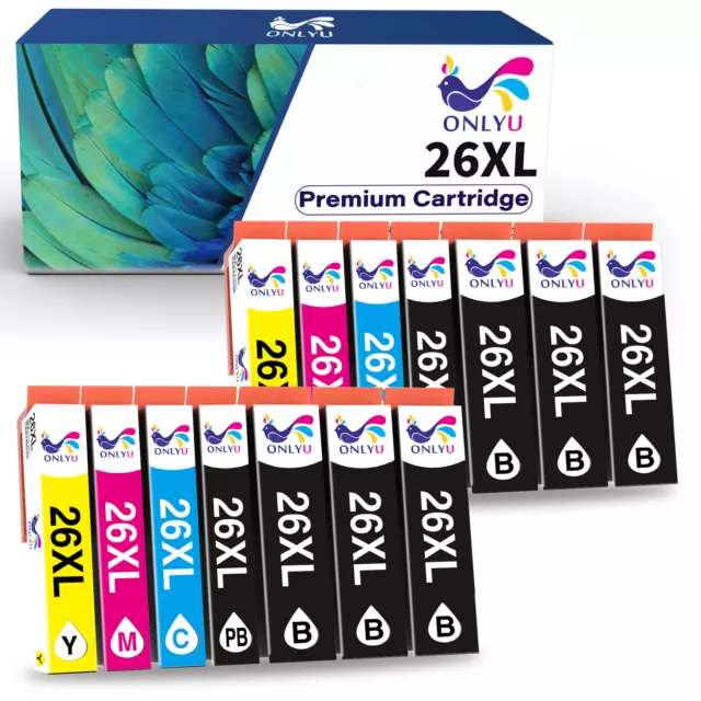 Druckerpatronen für Epson 26XL | XP510 XP520 XP600 XP610 XP620 XP700 XP710 XP800