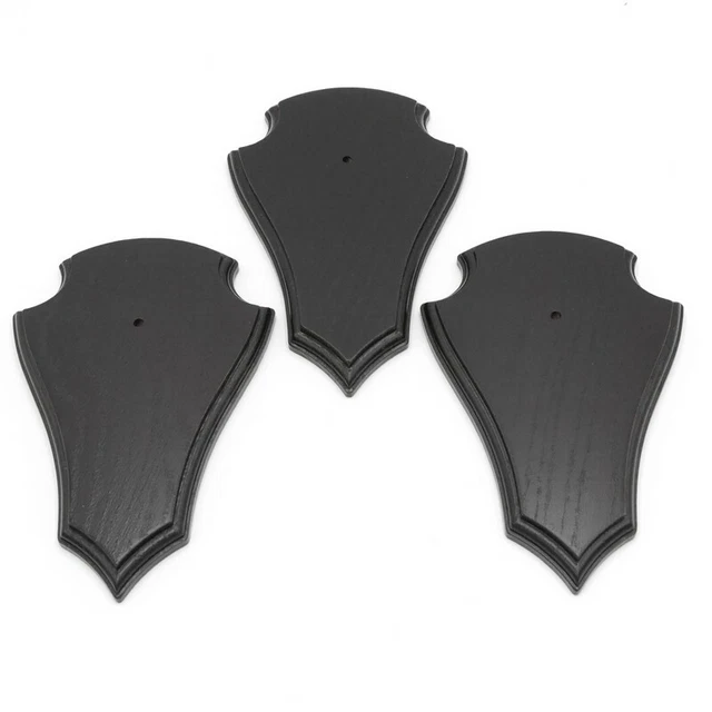 3 Pieza Ciervo Escudo de Trofeo Deseada Roble Oscuro Grande Af 22CM X 13CM 2