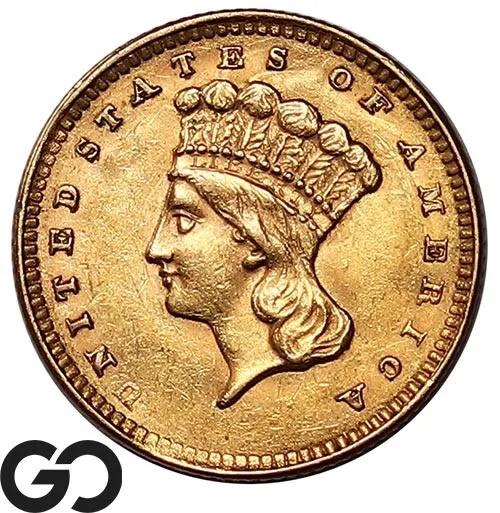 1856 Gold Dollar, $1 Gold Indian Head Princess, Type 3, Nice BU++ ** Free S/H!