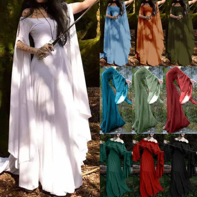 Mittelalter Renaissance Frauen Fantasie Elfen Kleid Halloween Karneval Kostüm