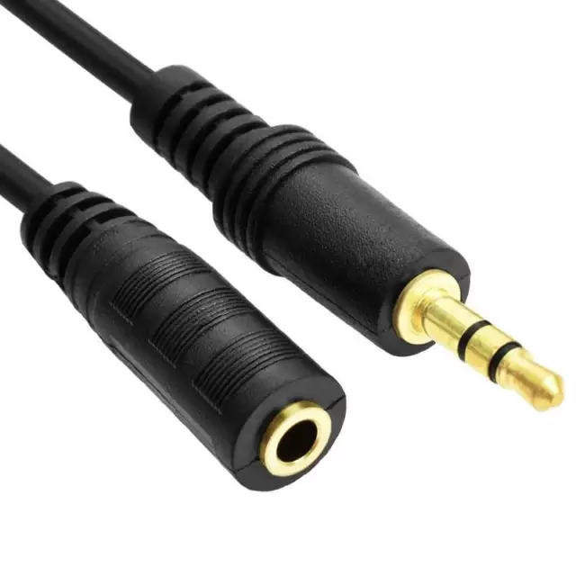 Male to Female 3.5mm AUX Audio MP3 Headphone Stereo Extension Cable Cord Lead