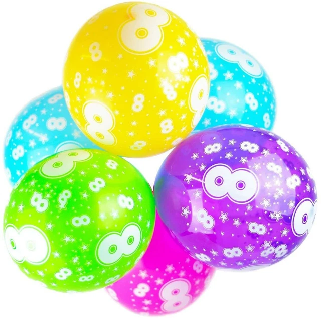 8th Compleanno Palloncini - 10 Età 8 per Bambini Decorazioni Festa Ragazzo