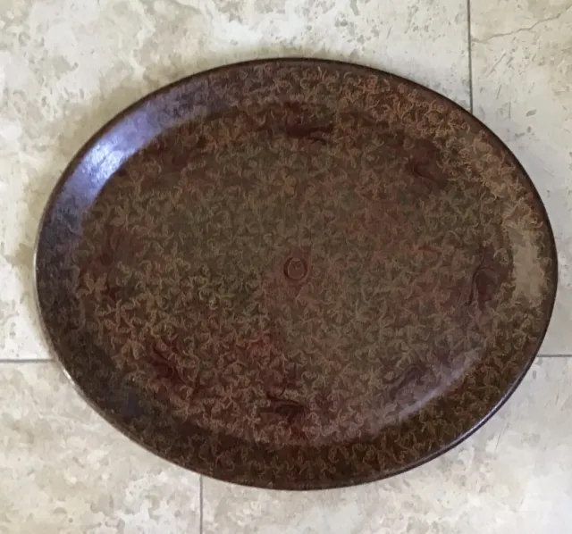 Large Burmese Lacquerware Oval Tray 2