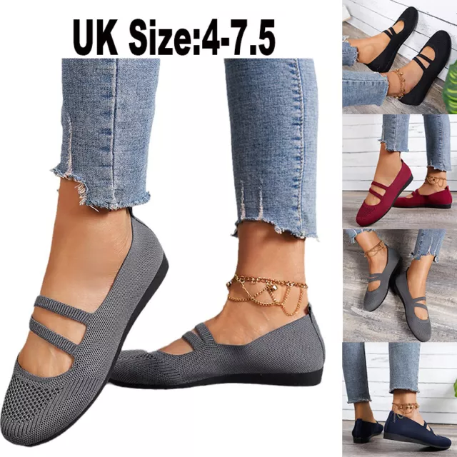 Ladies Anti-Slip Flat Walking Casual Shoes Womens Slip On Flats Comfort Loafers