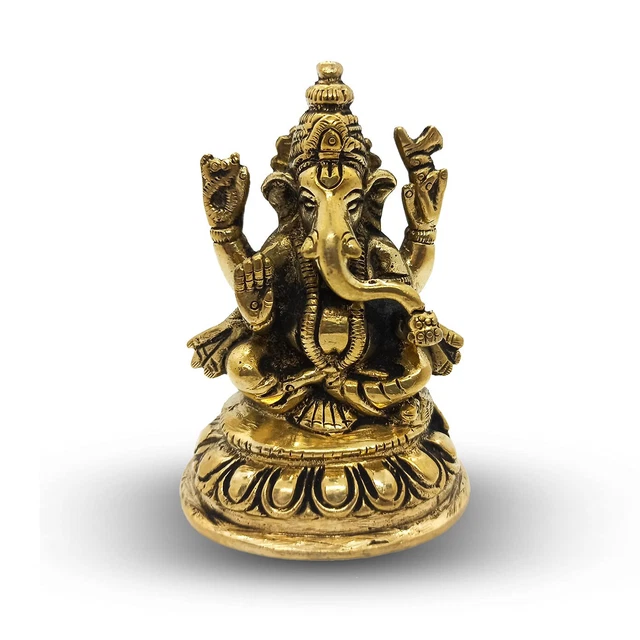 Ganesha - Handmade Metal God Idol (9.5 in)