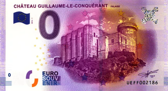 14 FALAISE Château de Guillaume Le Conquérant, 2016, Billet Euro Souvenir