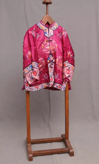 Antique Chinese Qing Dynasty Silk Embroidered textile Jacket Robe |Chinese Style