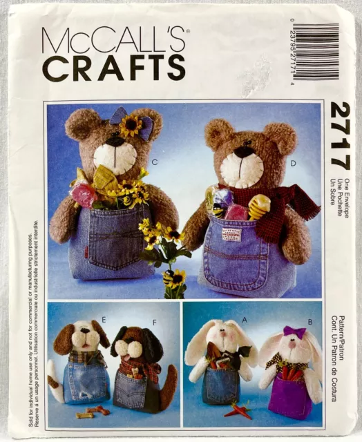 McCall's Crafts 8610 Honey Bear Stuffed Animal Sewing Patterns Uncut