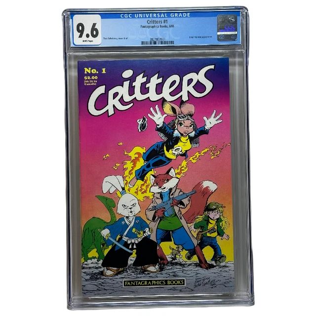 Fantagraphics Books CRITTERS #1 CGC 9.6 Stan Sakai Cover Art Usagi Yojimbo App.