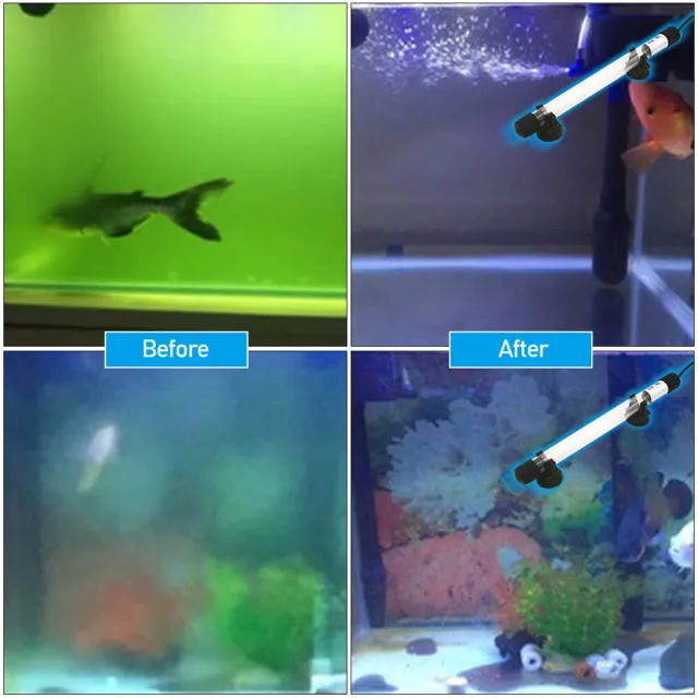Lámpara esterilizadora UV para acuario limpiador de agua con luz para estanque de peces pecera/