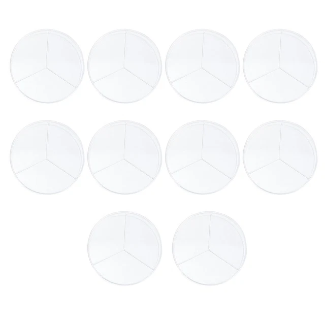 20 Pcs Three Compartments Petri Dish Three Grid Ps Divided Petri Dish