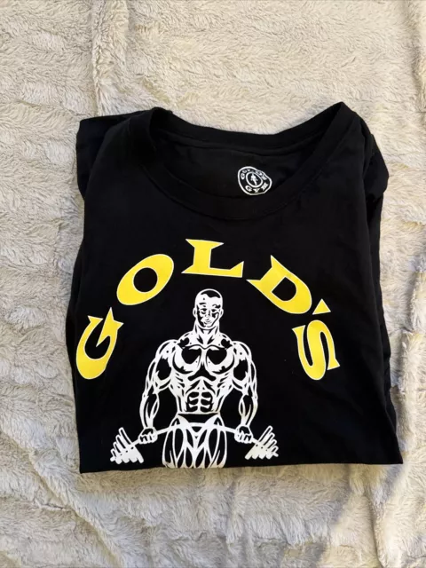 Golds Gym Muscle Joe T-Shirt Bodybuilding Fitness Shirt Herren Schwarz