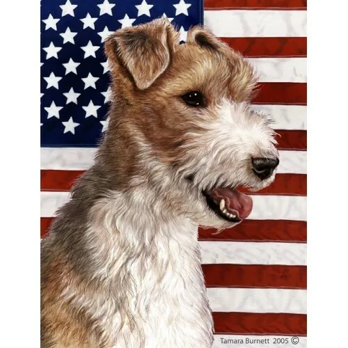 Patriotic (D2) Garden Flag - Wire Fox Terrier 320671