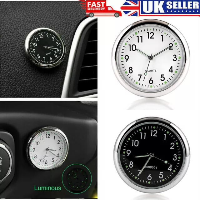 Pocket Small Mini Luminous Quartz Analog Watches Stick-On Clock For Car/ Boat 3W 3