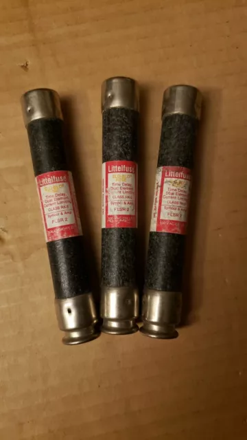 (Lot of 3) FLSR-2 Class RK-5  Dual Element Time Delay SLO-BLO Fuse  Littlefuse