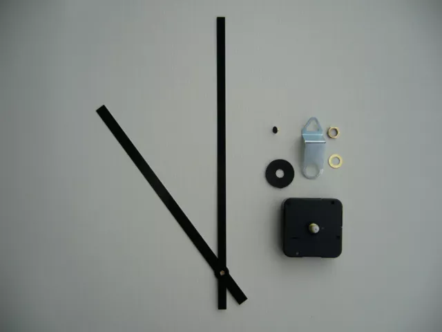 High Torque Clock Movement  Medium Spindle 200Mm Black Metal Baton Hands