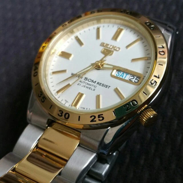 Seiko 5 Sports Gold Plated Men's SNKE04K1 SNKE04 Watch +Worldwide Warranty UK*au