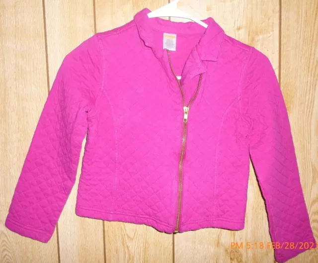 Girls Gymboree Jacket Size 7-8 Magenta Pink Long Sleeve Zipper Coat