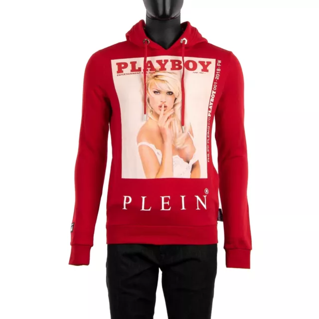 Philipp Plein X Playboy Victoria Silvstedt Stampa Felpa con Logo Rosso XS