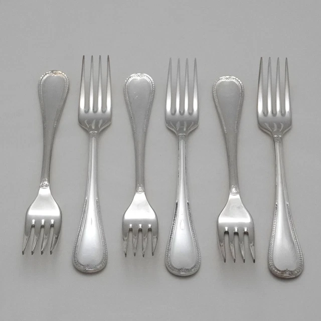 FOGLIA FRANCESE Design Knightsbridge Servizio Posate Argento Sei Forchette da Dessert