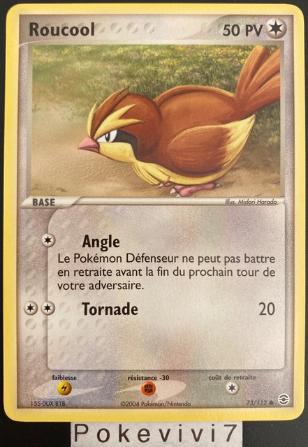 Carte Pokemon ROUCOOL 73/112 Bloc EX Rouge Feu Vert Feuille FR NEUF