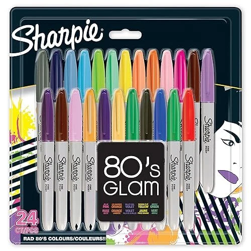 Sharpie Marqueurs Permanents Pointe Fine, Édition Limitée Couleurs Glam Années 1