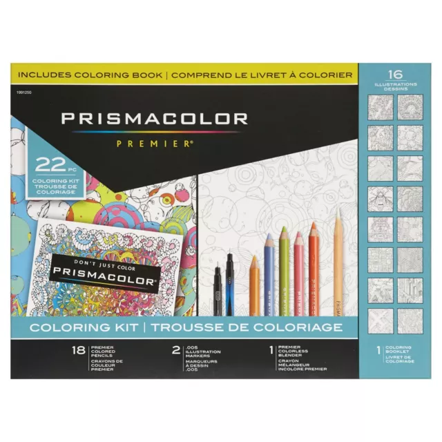 New Sealed Prismacolor Premier 22-Piece Kit: 18 Colors+2 markers+Coloring Book