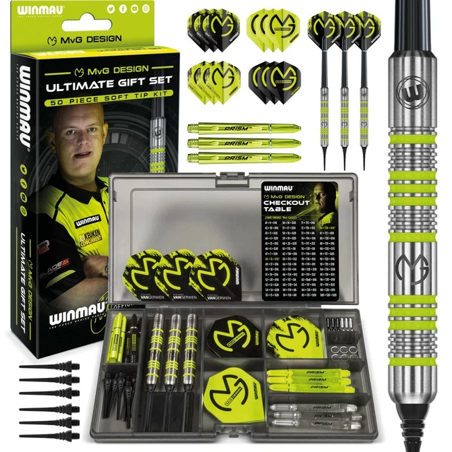 Winmau MVG Softip Darts Set 18g, Michael Van Gerwen 50 Piece Ultimate Gift Set