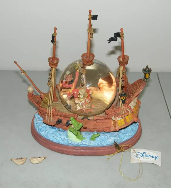 READ AD Disney PETER PAN Captain Hook PIRATE SHIP Musical SNOWGLOBE /You Can Fly