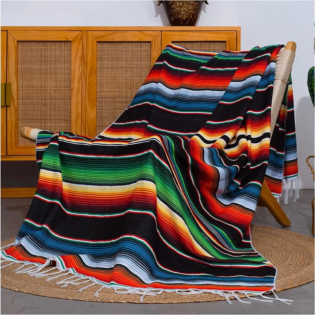 Mexican Throw Blankets Thick Large Serape Seat Cover San Marcos Blanket Baja Zar