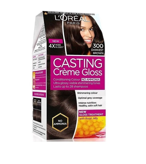 LOREAL PARIS CASTING Creme Gloss Hair Color, Darkest Brown 300 For Men