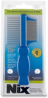 Nix Premium Metal 2-Sided Lice and Nit Removal Comb Nix First Aid Comb